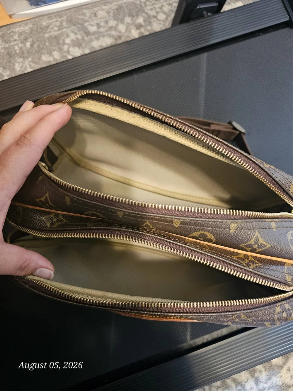 Louis Vuitton Monogram Brown & Tan Crossbody Large Bag